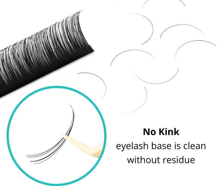 No Kink eyelash base is clean without residue
